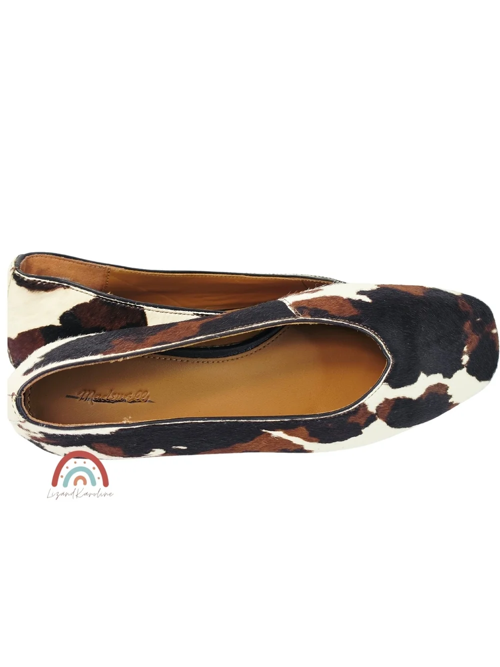 New! Madewell The Mylie Ballet Flat in Cow Print Calf Hair 9.5